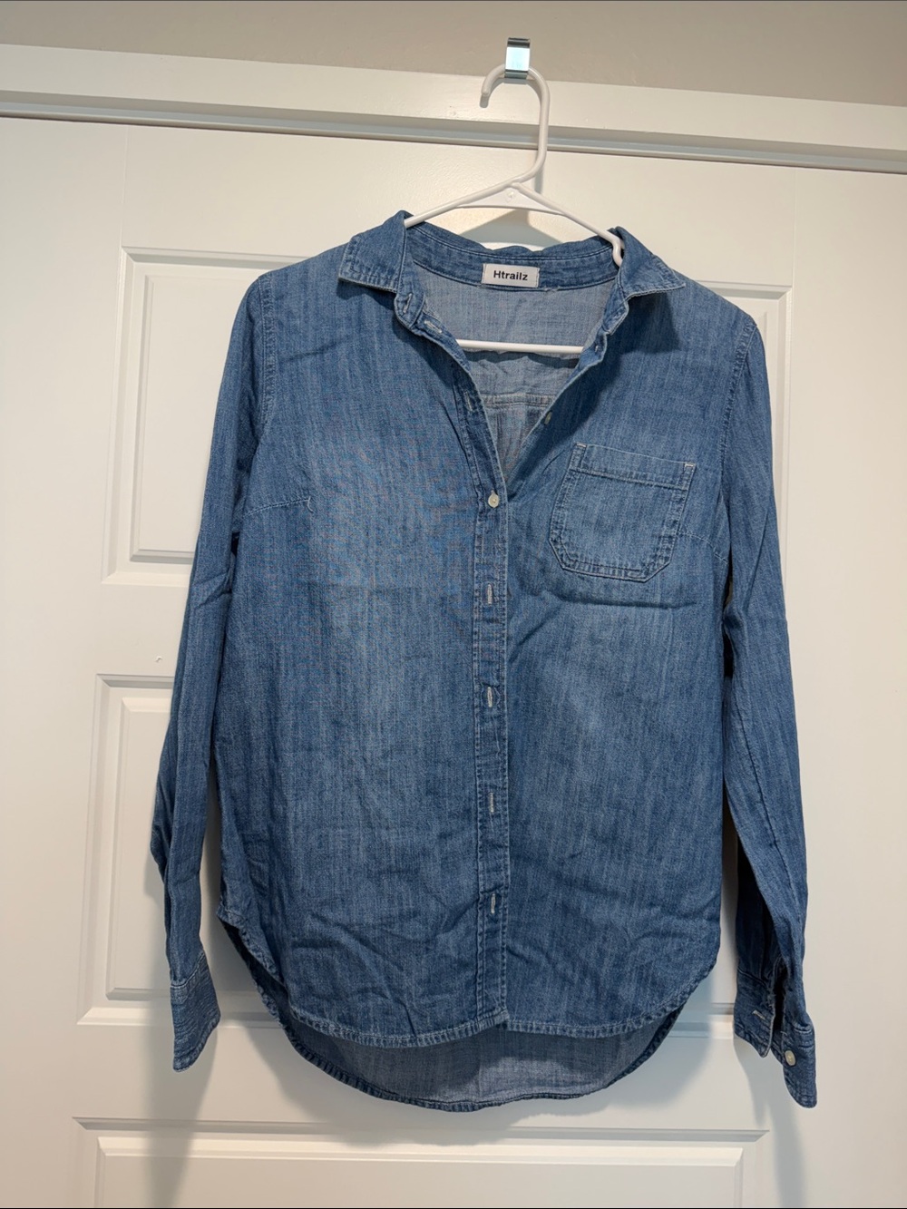 Women's Blue Denim Button-Down Shirt